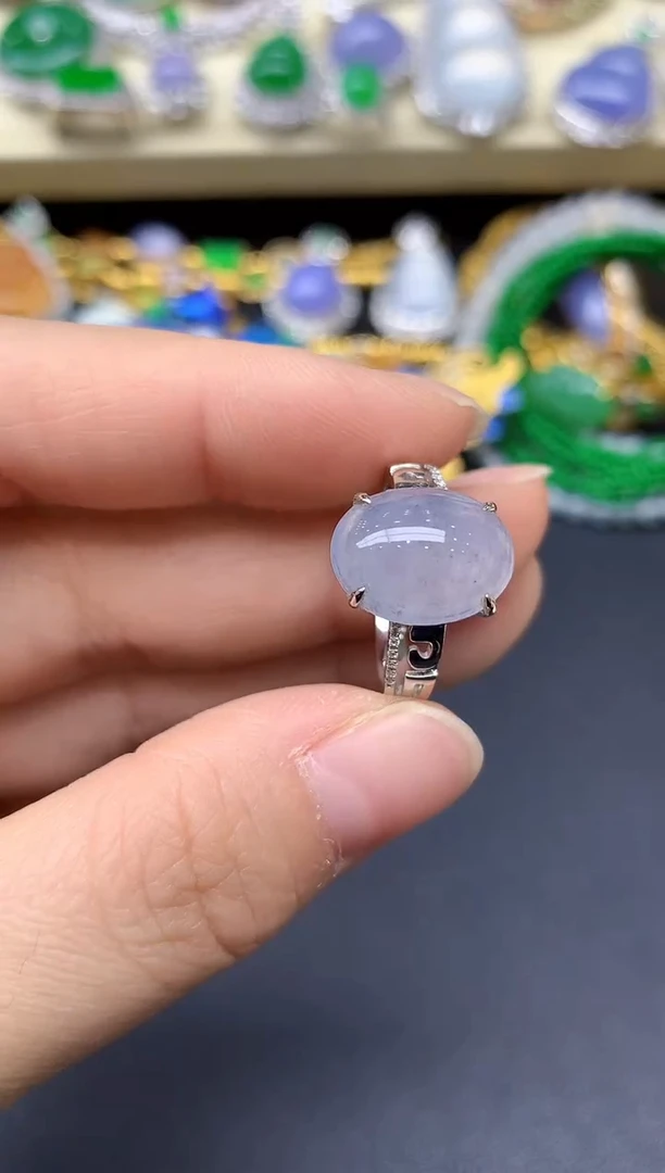 18K金镶嵌戒指翡翠131-翡翠雪姐天天见