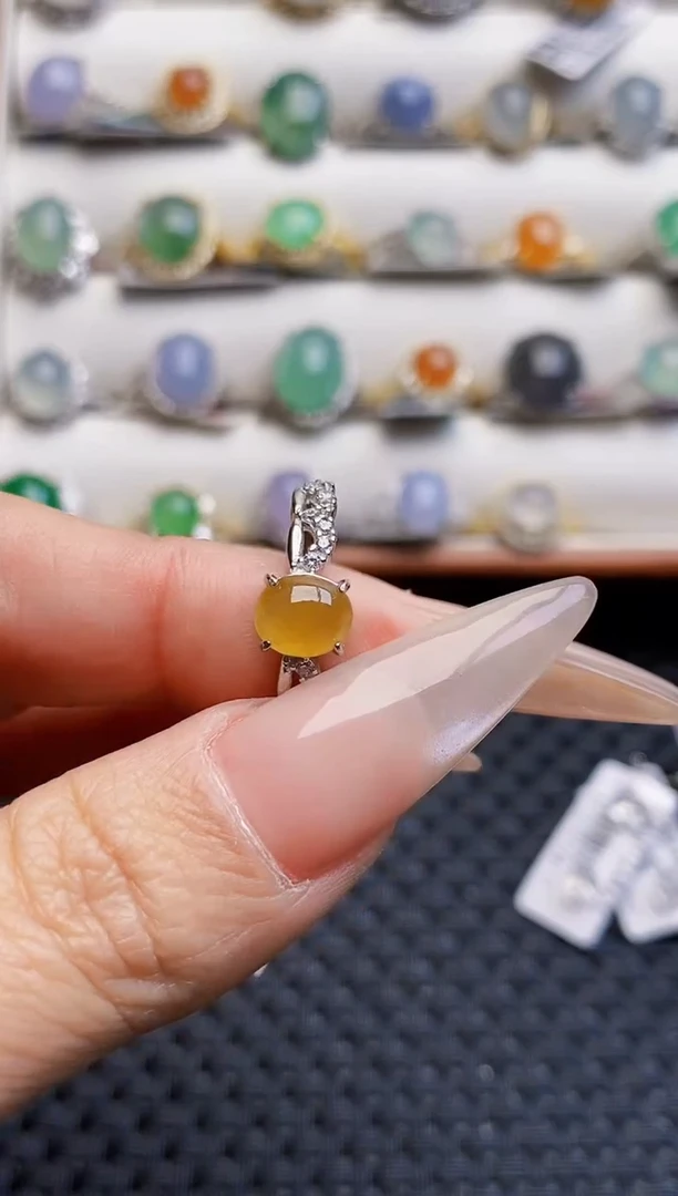 银S925镶嵌戒指翡翠6259