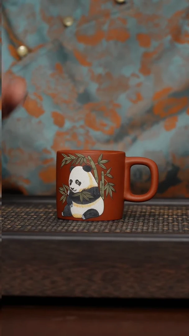 【闪购商品】紫砂茶杯福利紫砂熊猫手把