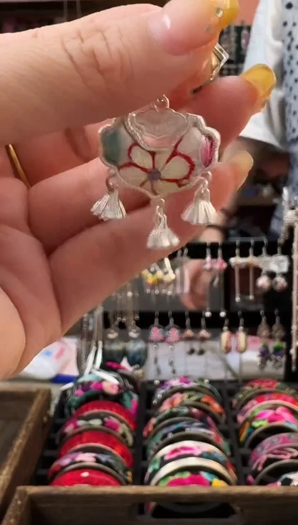 织绣艺枝独绣老绣饰品238