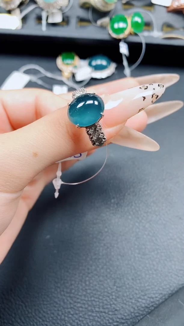 银S925镶嵌戒指翡翠翡翠