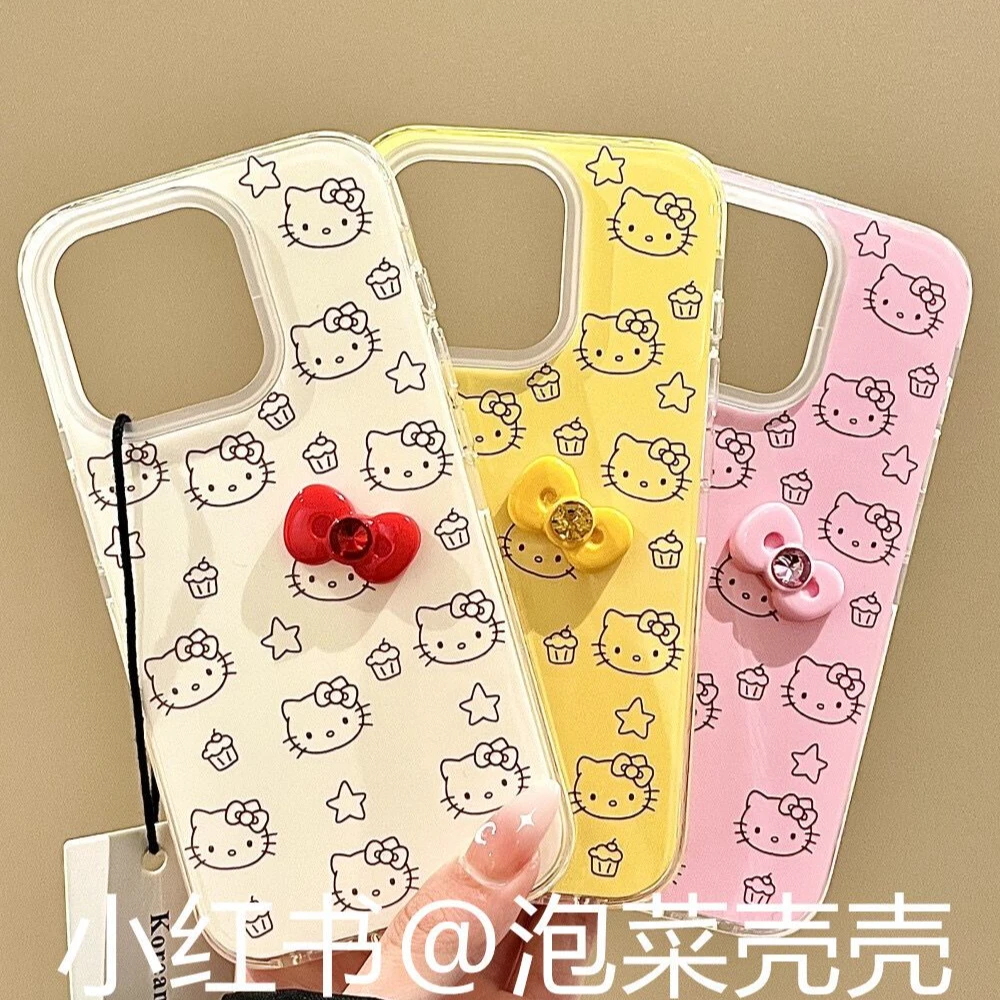 线条凯蒂猫适用苹果华为vivo小米oppo女款iphone15/16/14荣耀壳