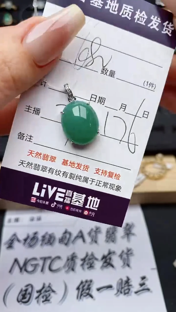 翡翠银S925镶嵌颈饰.............
