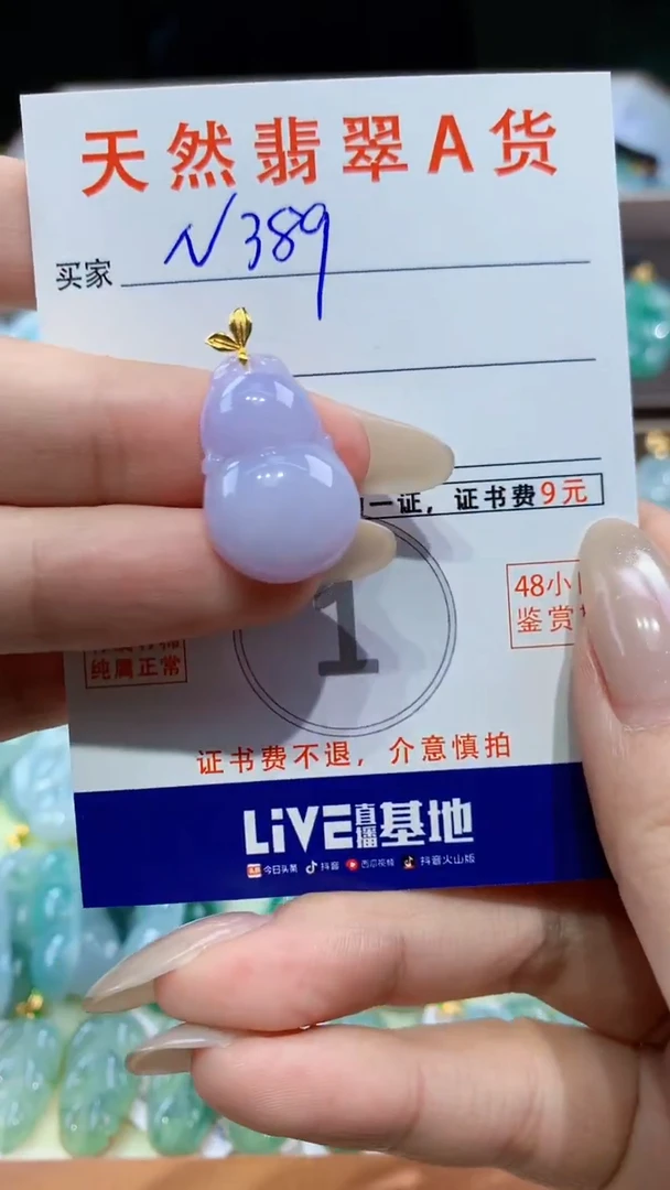 颈饰18K金镶嵌翡翠天然翡翠A货挂件