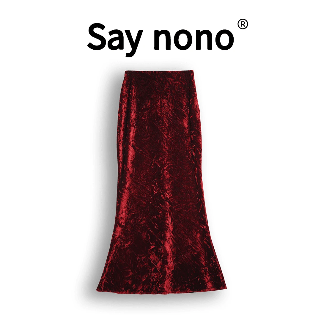 懒猫nono│Saynono ROW轻工装风_进口棉纱混纺鱼尾半身裙 /WD008