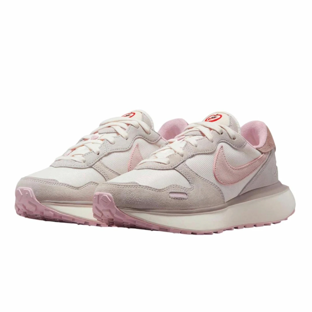 NIKE耐克Waffle休闲跑步鞋女鞋防滑厚底增高灰粉欧若风HV5993-161