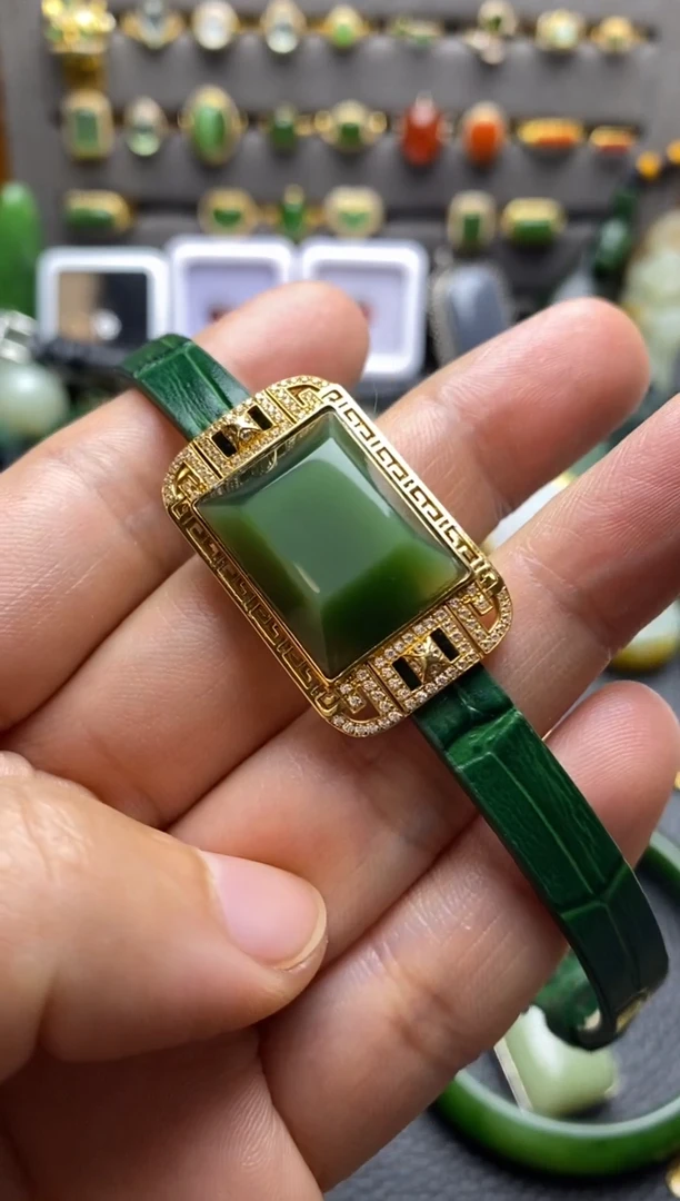 18K金镶嵌和田玉珠宝半成品用****3手牌