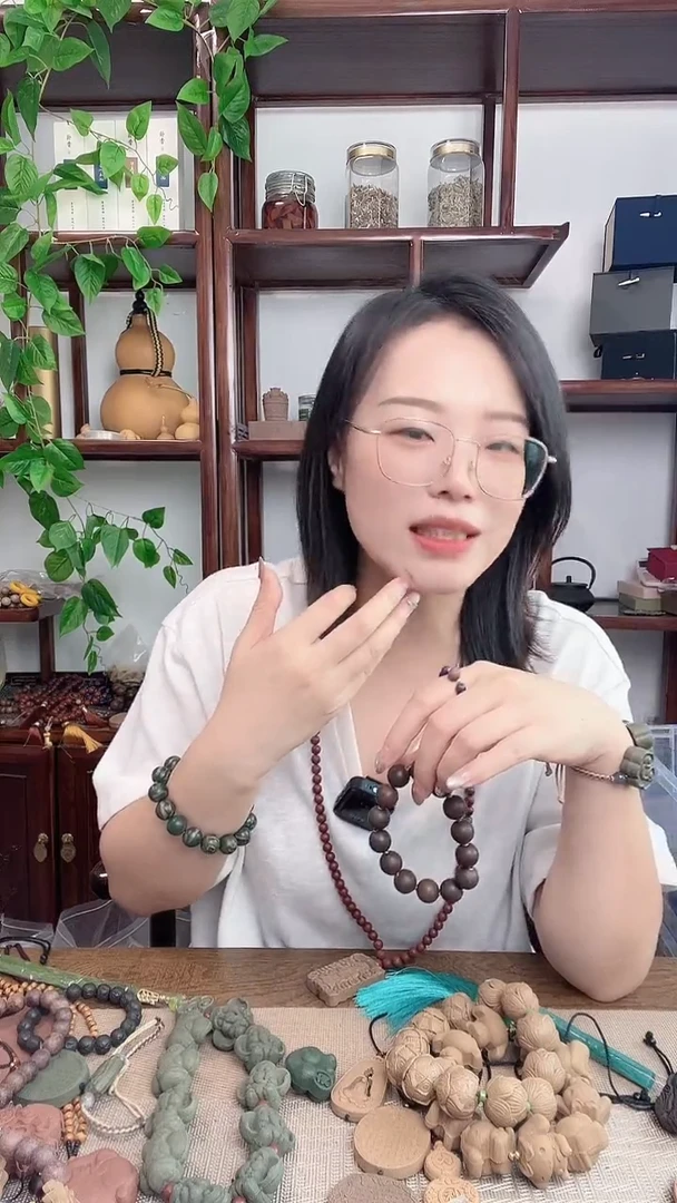 泥塑明月四合的手串