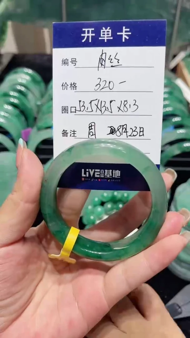 颈饰未镶嵌石英质玉（非洲翠）手镯53.5