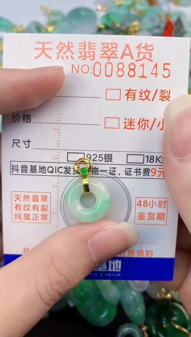 翡翠未镶嵌颈饰        1