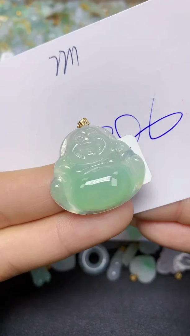 【闪购商品】翡翠挂件18K金镶嵌 天然翡翠A货