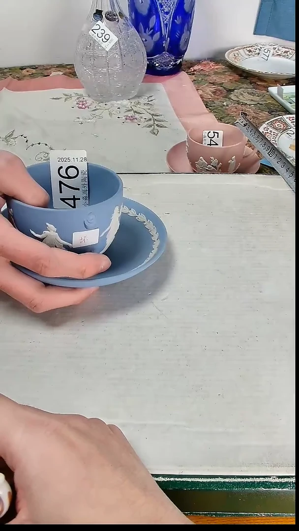 瓷片紫*草小淼海外陶瓷工艺品
