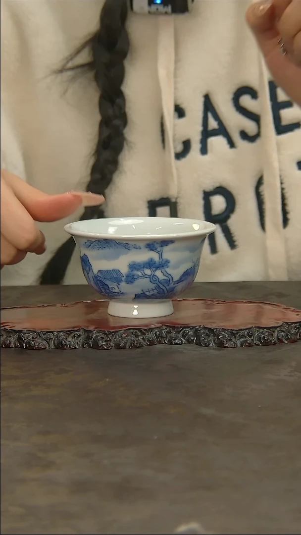【闪购商品】青花手绘山水主人杯