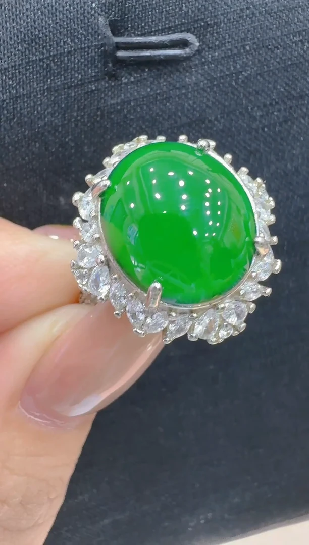 银S925镶嵌戒指翡翠多样性团购发一件