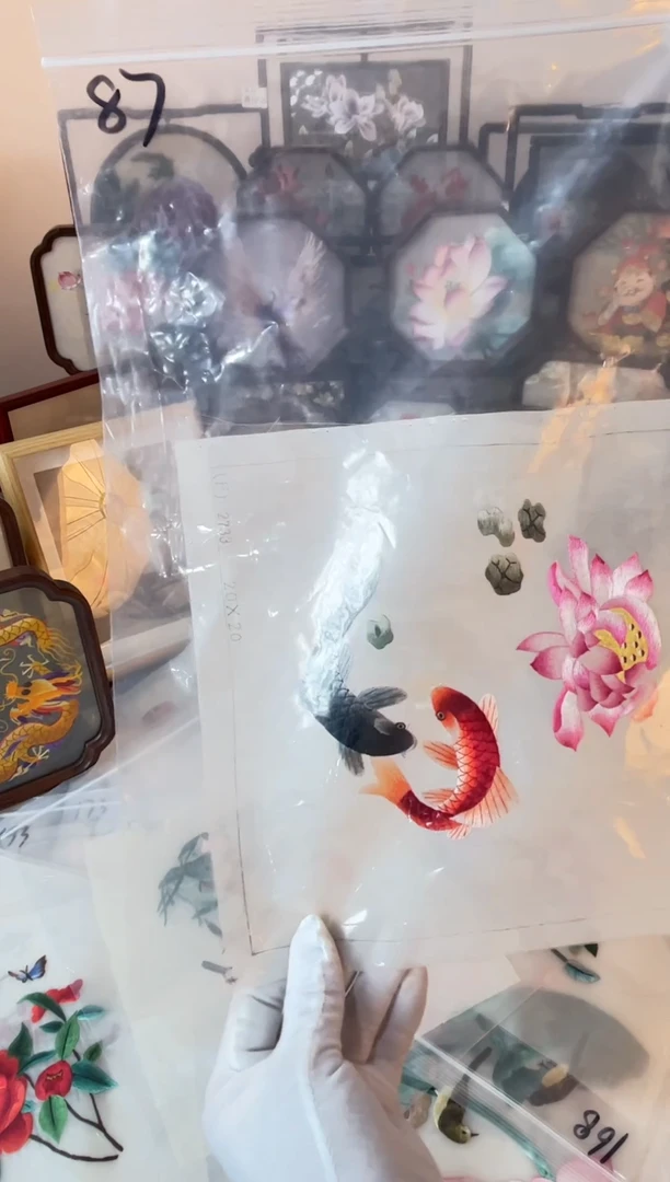 织绣纯手工苏绣双面绣绣布87