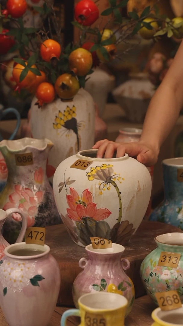 陶瓷013景德镇设计师手作花器摆件侘寂风