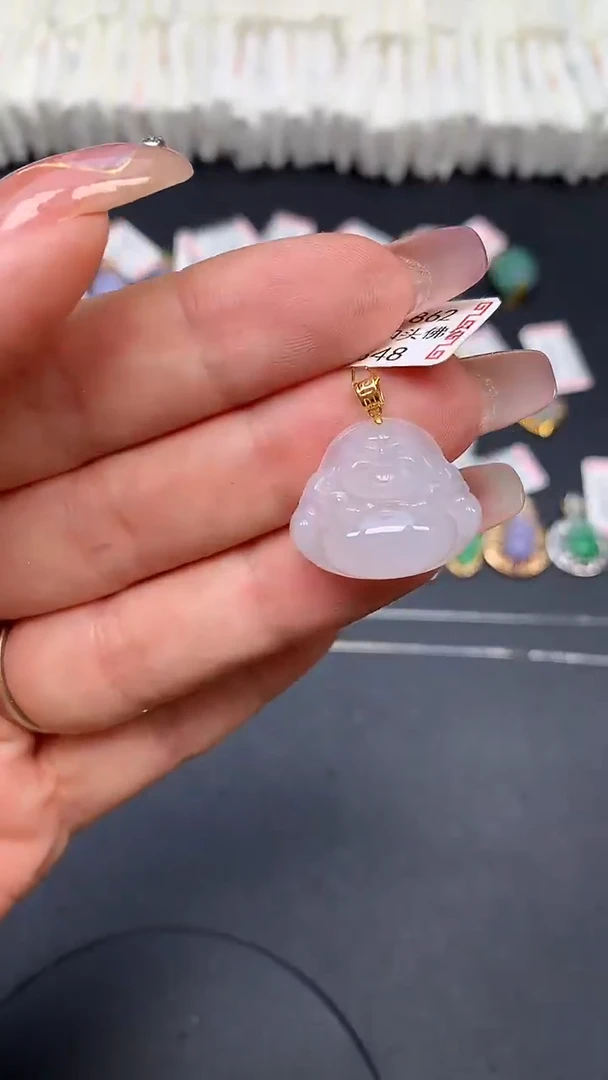 翡翠18K金镶嵌吊坠(不含链)MS188696