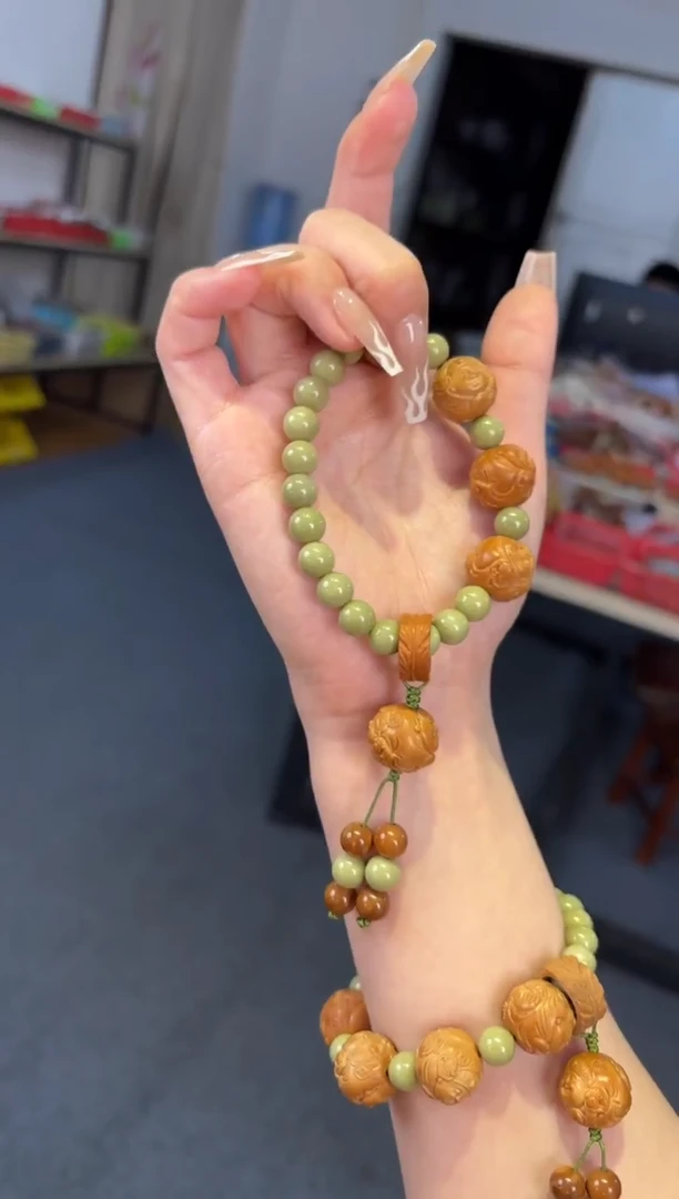 吊坠菩提根/象牙果 16mm猴头【开心弥勒】牛油果单圈