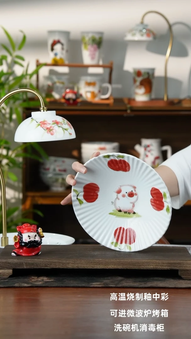 景德镇手绘釉中彩（食品级）贝壳盘福利