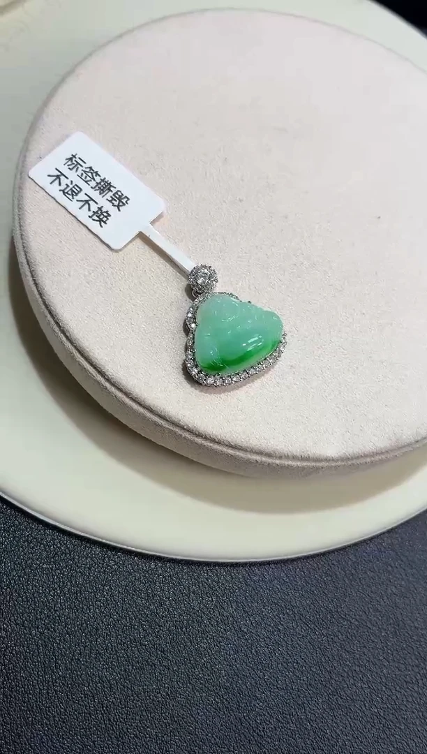 吊坠(不含链)银S925镶嵌翡翠【挽石珠宝】佛公