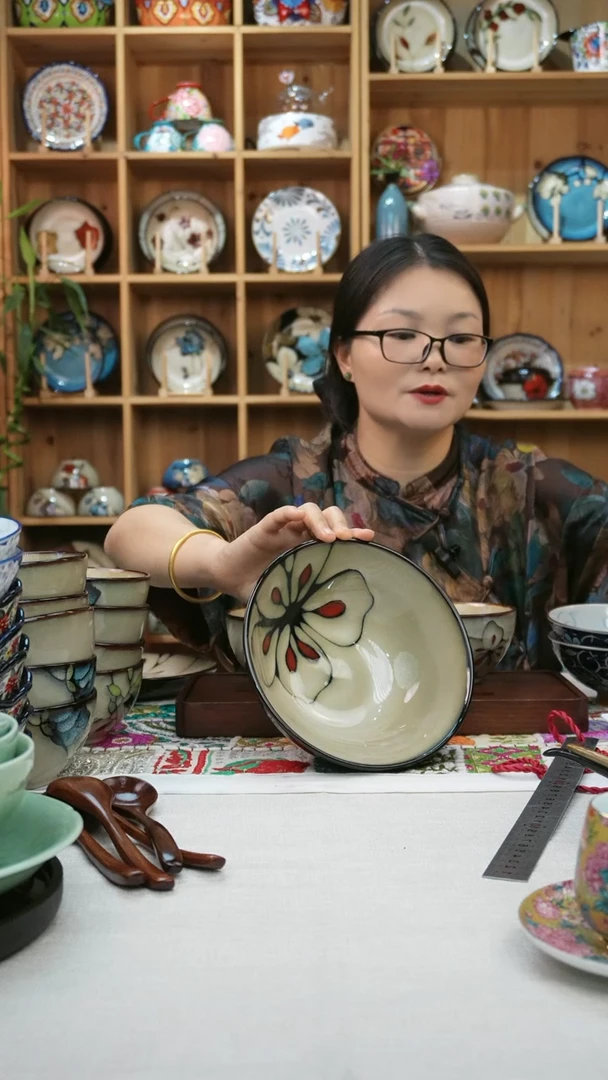 瓷片小可高温陶瓷餐具一组两只大碗