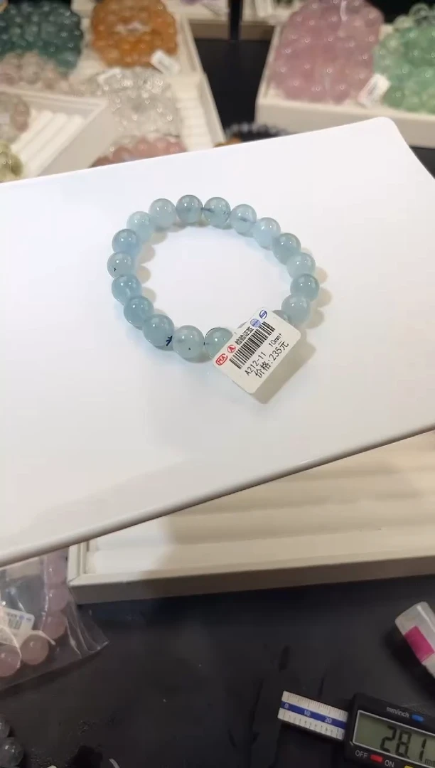 未镶嵌手链水晶多样性发一海蓝宝10mm