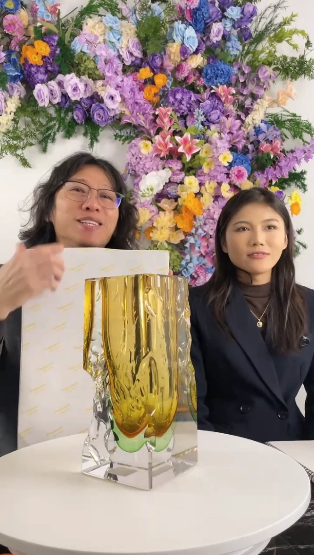 手工艺品琉璃纯手工渐变色琉璃花器花插