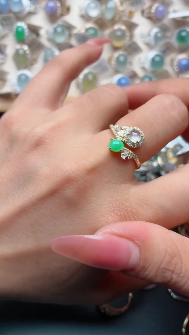 银S925镶嵌戒指翡翠.