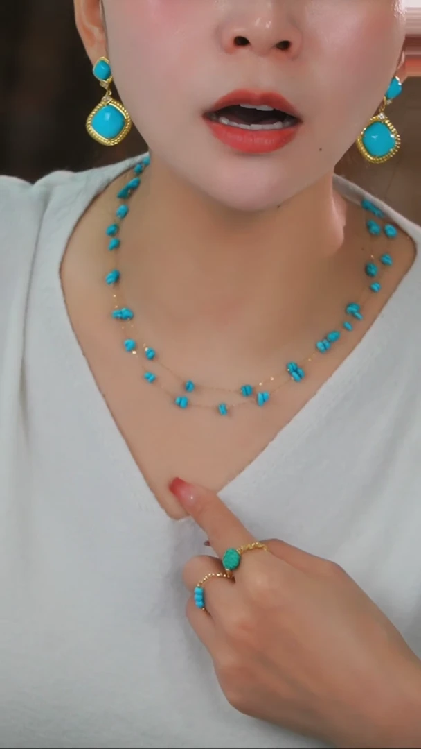 【闪购商品】绿松石项链18K金镶嵌发货一件