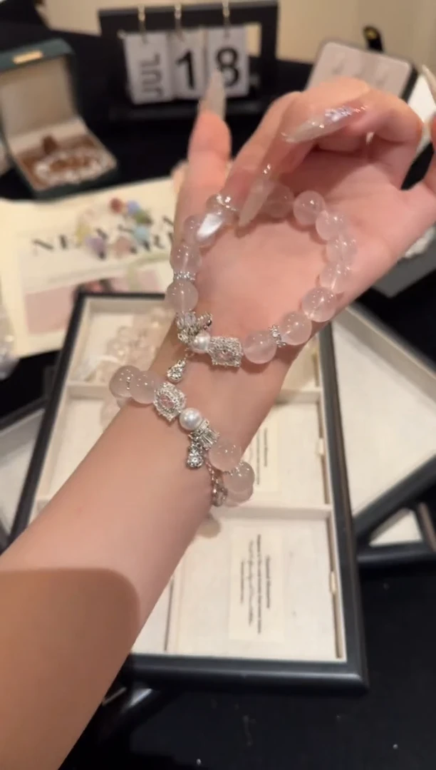 水晶手链合金粉水晶x2019