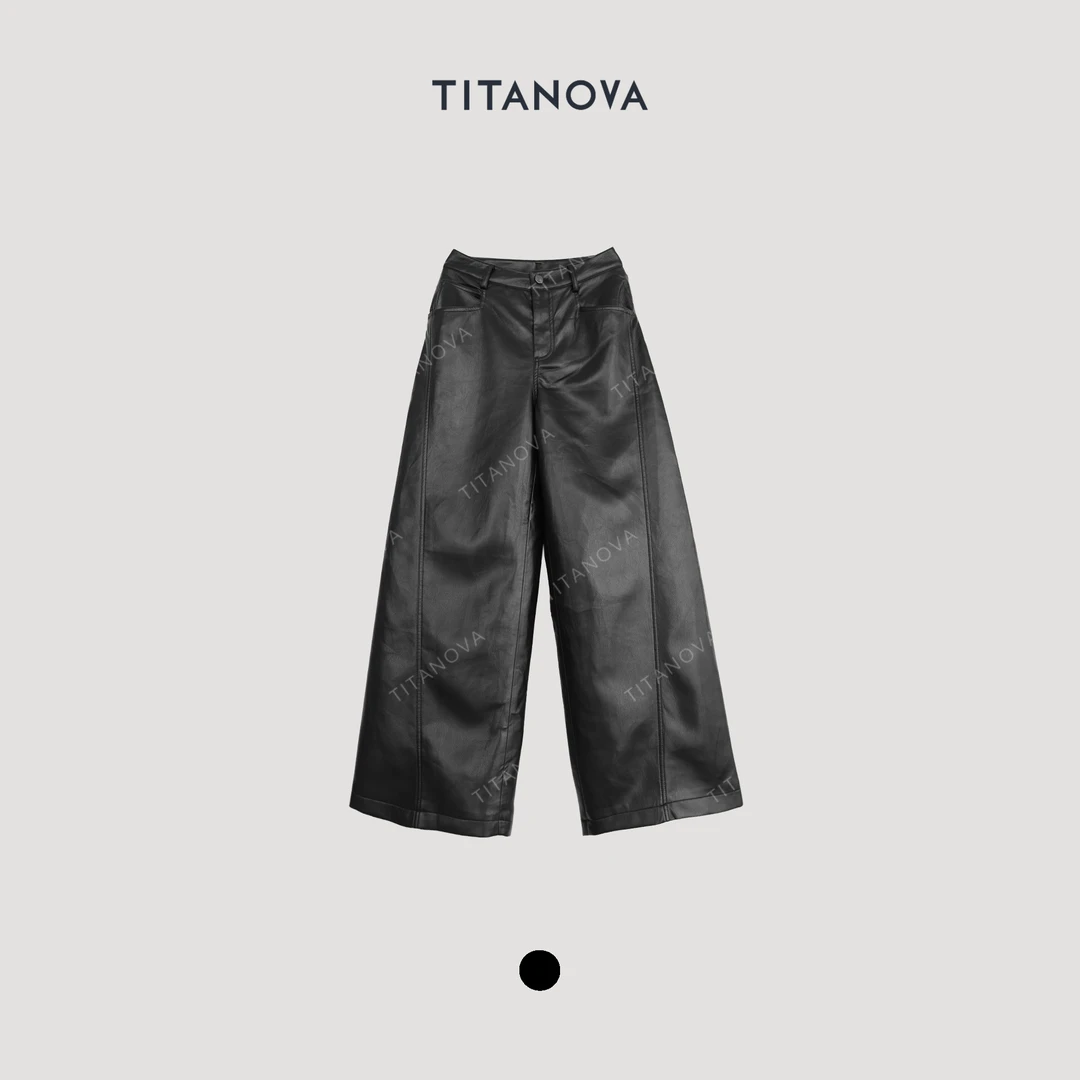 【苧不凡】黑骑士｜复古港风秋季设计师风格时尚皮裤N5KZ0810