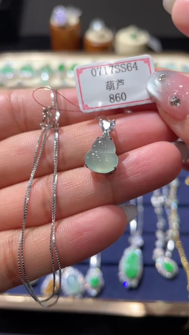 翡翠银S925镶嵌颈饰0717SS64