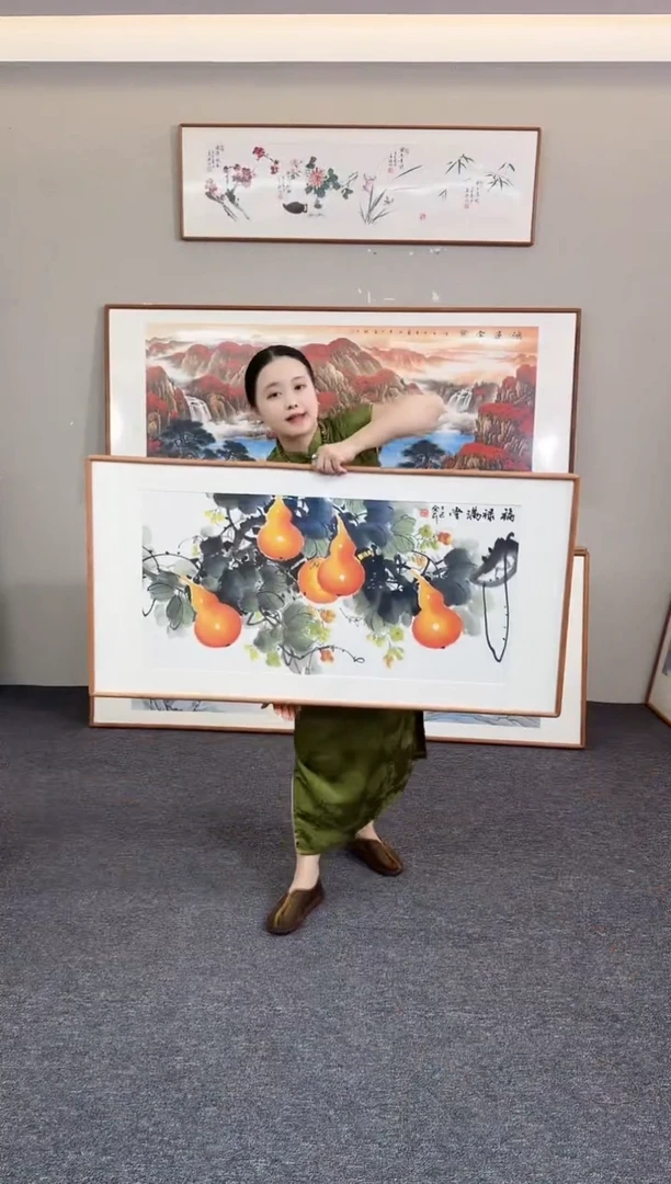 国画葫芦120*60手绘作品