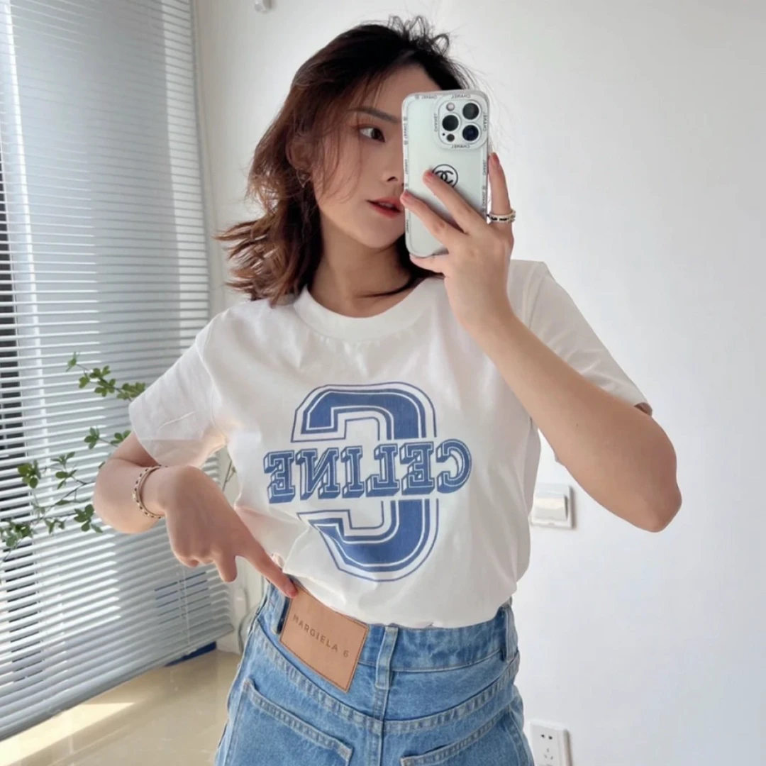 未使用 Celine/思琳 字母印花圆领直筒短袖T恤