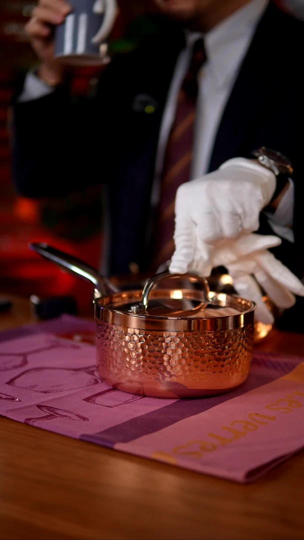 当代紫铜奶锅16CM带盖