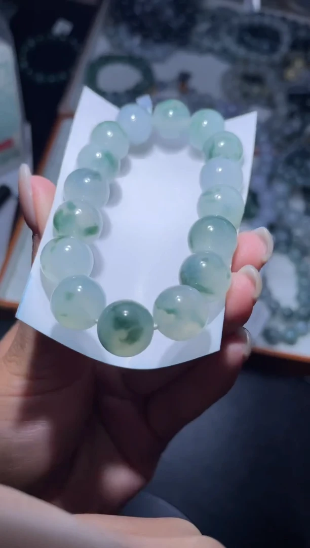 【闪购商品】定制翡翠未镶嵌天然缅甸A货翡翠手串90尺寸12+