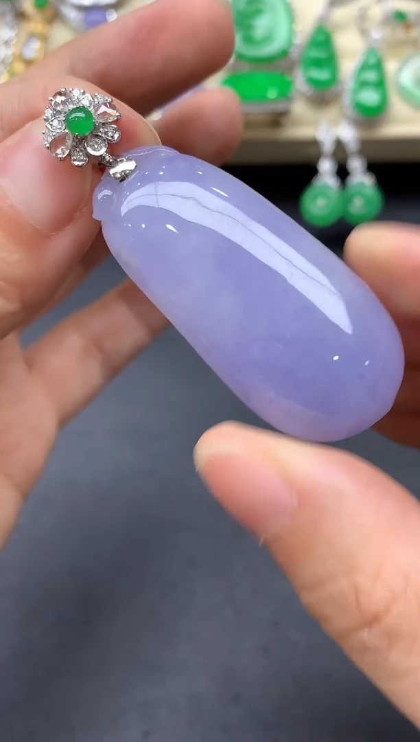 翡翠18K金镶嵌颈饰570-中国好珠宝