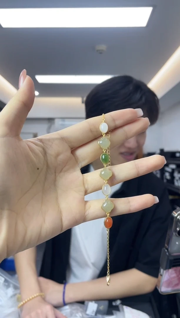 手链银S925镶嵌和田玉多样性一件发货