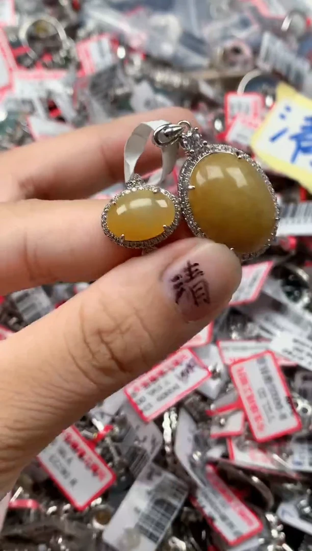 银S925镶嵌戒指翡翠天然A货缅甸翡翠
