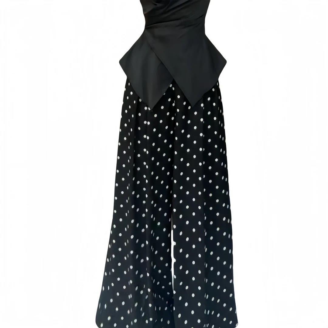 「主播推荐夏季新款」3306款波点西装拖地裤