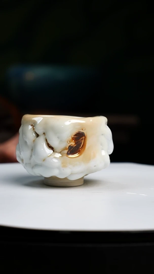 【闪购商品】吴远中未名窑蒙涛金银彩堆釉志野