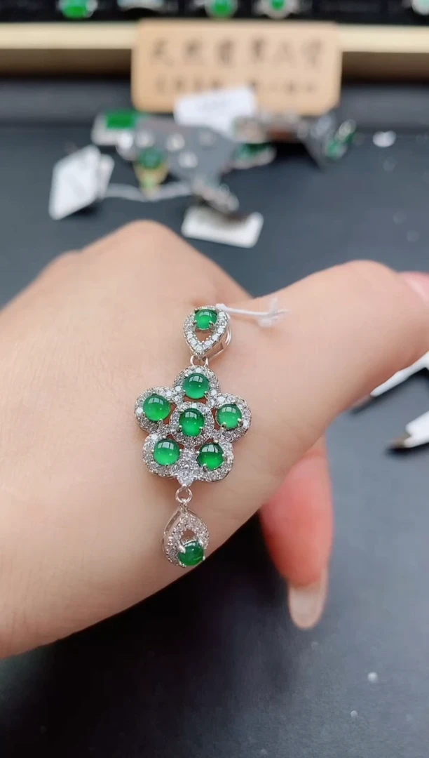 套链银S925镶嵌翡翠1