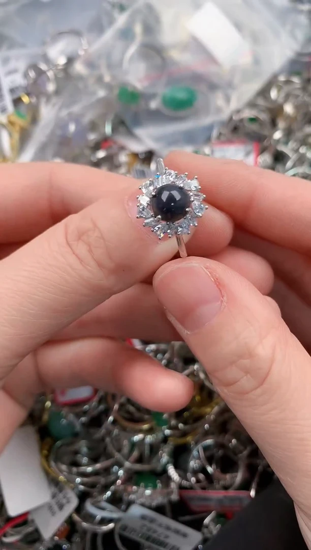 银S925镶嵌戒指翡翠333               7