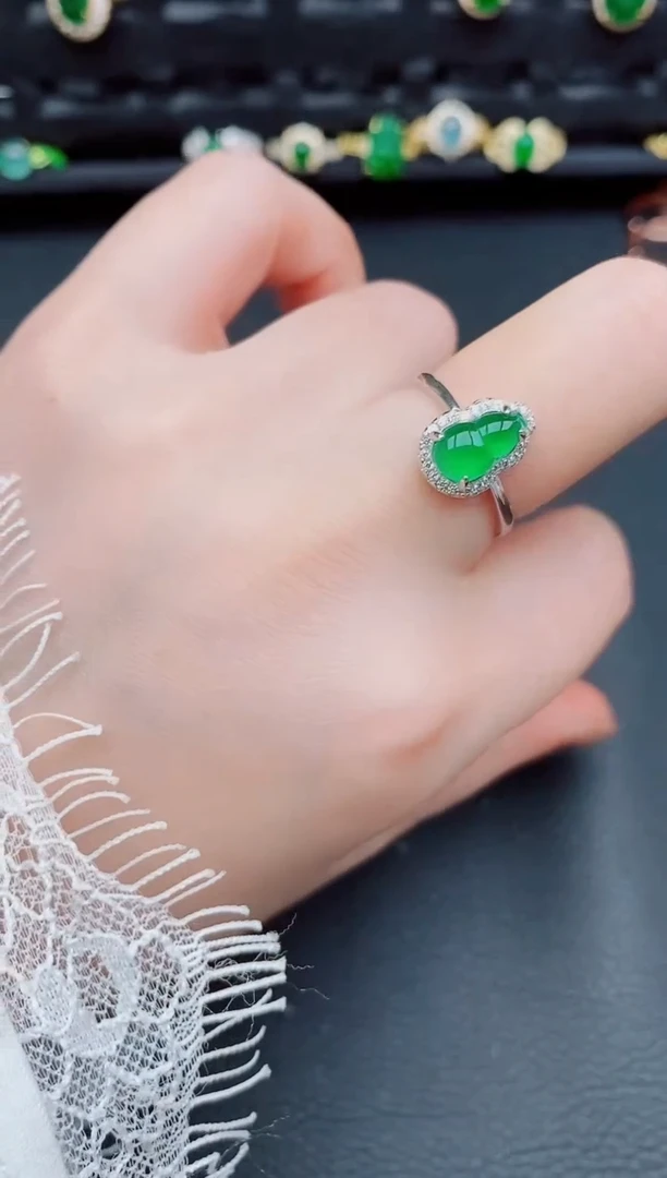 【闪购商品】翡翠戒指银S925镶嵌天然a货翡翠198