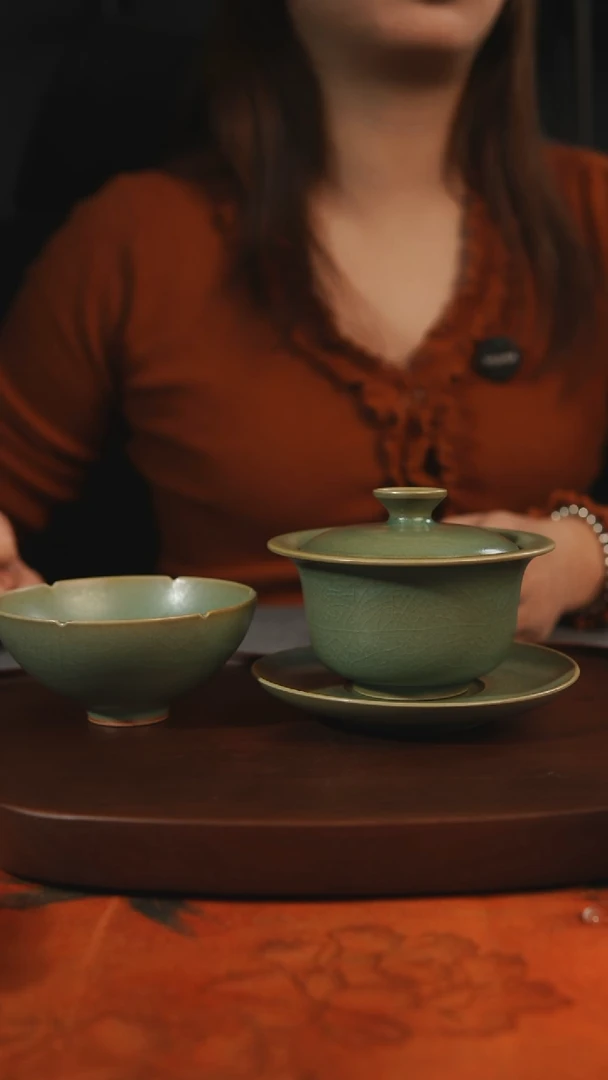 杯子云*大元宝 葵口杯*2 柴烧 汝州原产地原矿仿古老釉