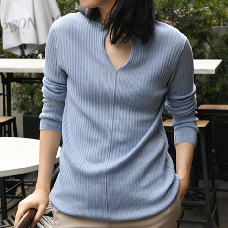 SZ91439【sirk】高端设计师款羊绒针织毛衣打底衫