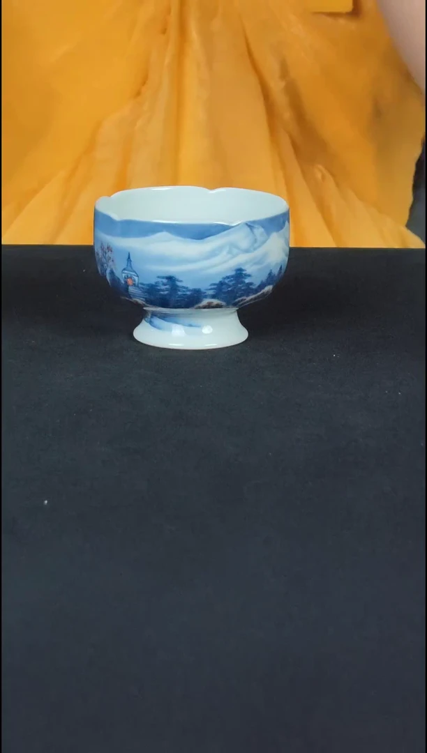 景德镇景琳藏花口高足杯