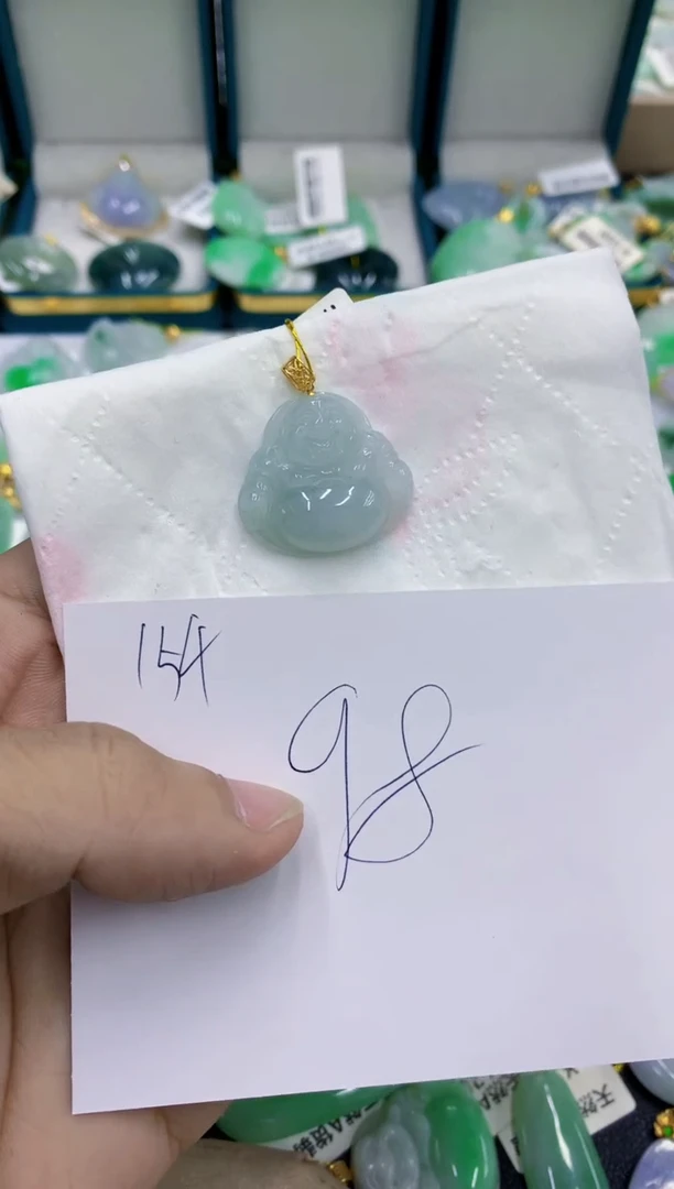颈饰18K金镶嵌翡翠琴**欢11111111