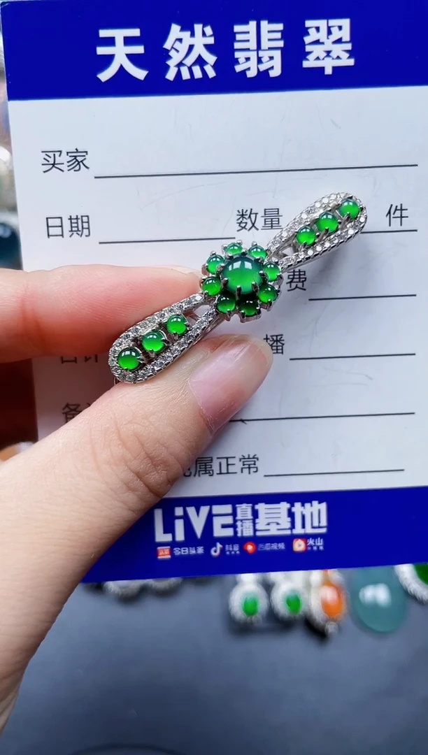 颈饰银S925镶嵌翡翠740