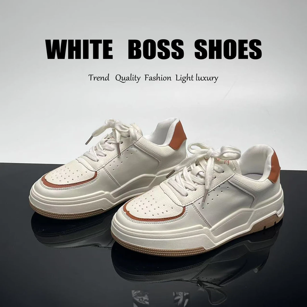 春季新款休闲板鞋厚底百搭小白鞋女鞋舒适低帮休闲鞋 2410